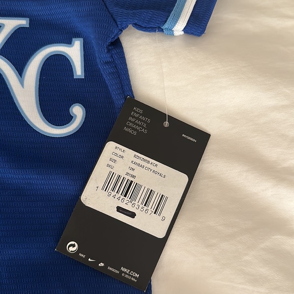 NWT genuine NIKE KANSAS CITY ROYALS BABY BLUE ROMPER JERSEY BASEBALL JERSEY - Picture 6 of 9